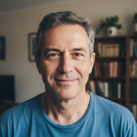 realisitic photo of a 47 year old man like a facebook profile pic. not polished. just raw